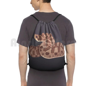 Hognose Snake Backpack Drawstring Gym Bag Waterproof Reptile Animal Pet