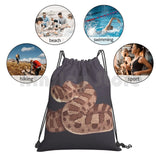 Hognose Snake Backpack Drawstring Gym Bag Waterproof Reptile Animal Pet