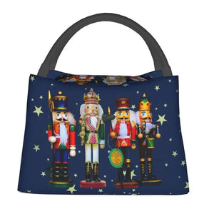 Christmas Nutcracker Insulated Lunch Bag Toy Soldier Thermal Cooler