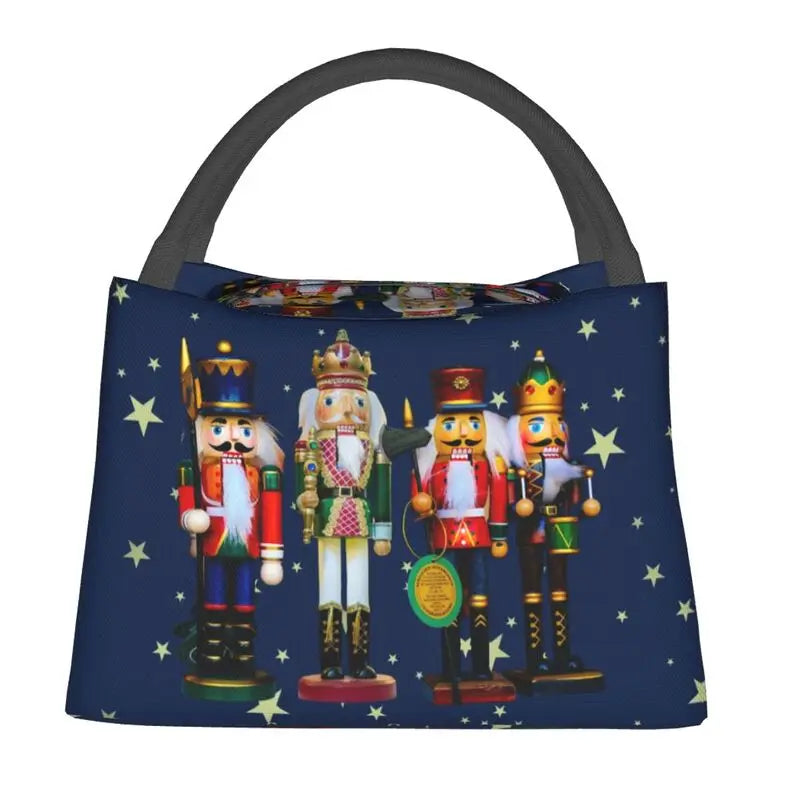Christmas Nutcracker Insulated Lunch Bag Toy Soldier Thermal Cooler