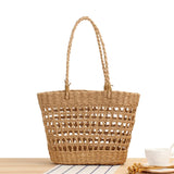 Hand-woven Straw Basket Beach Bag for Women