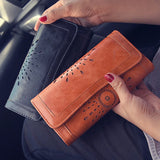 Pattern Retro Wallet Female Purse Pu Leather Handbag Vintage Long Wallets