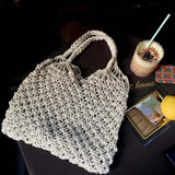 Woven Shoulder Bags Women Retro Shopping Travel Totes Large Capacity Bag