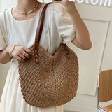 Hollow Shoulder Bag Paper Rope Woven Handbags for Travel Vacation
