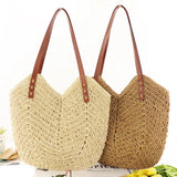 Hollow Shoulder Bag Paper Rope Woven Handbags for Travel Vacation