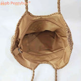 Hollow Summer Hand-Woven Tote Bag for Seaside Holiday