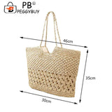 Hollow Summer Woven Tote for Seaside Getaway