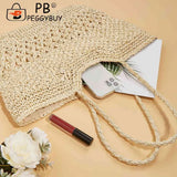 Hollow Summer Woven Tote for Seaside Getaway