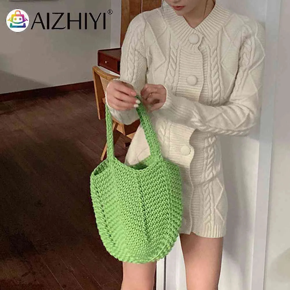 Soft Hollow Weaving Handbag for Women Casual Storage Bag