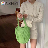 Soft Hollow Weaving Handbag for Women Casual Storage Bag