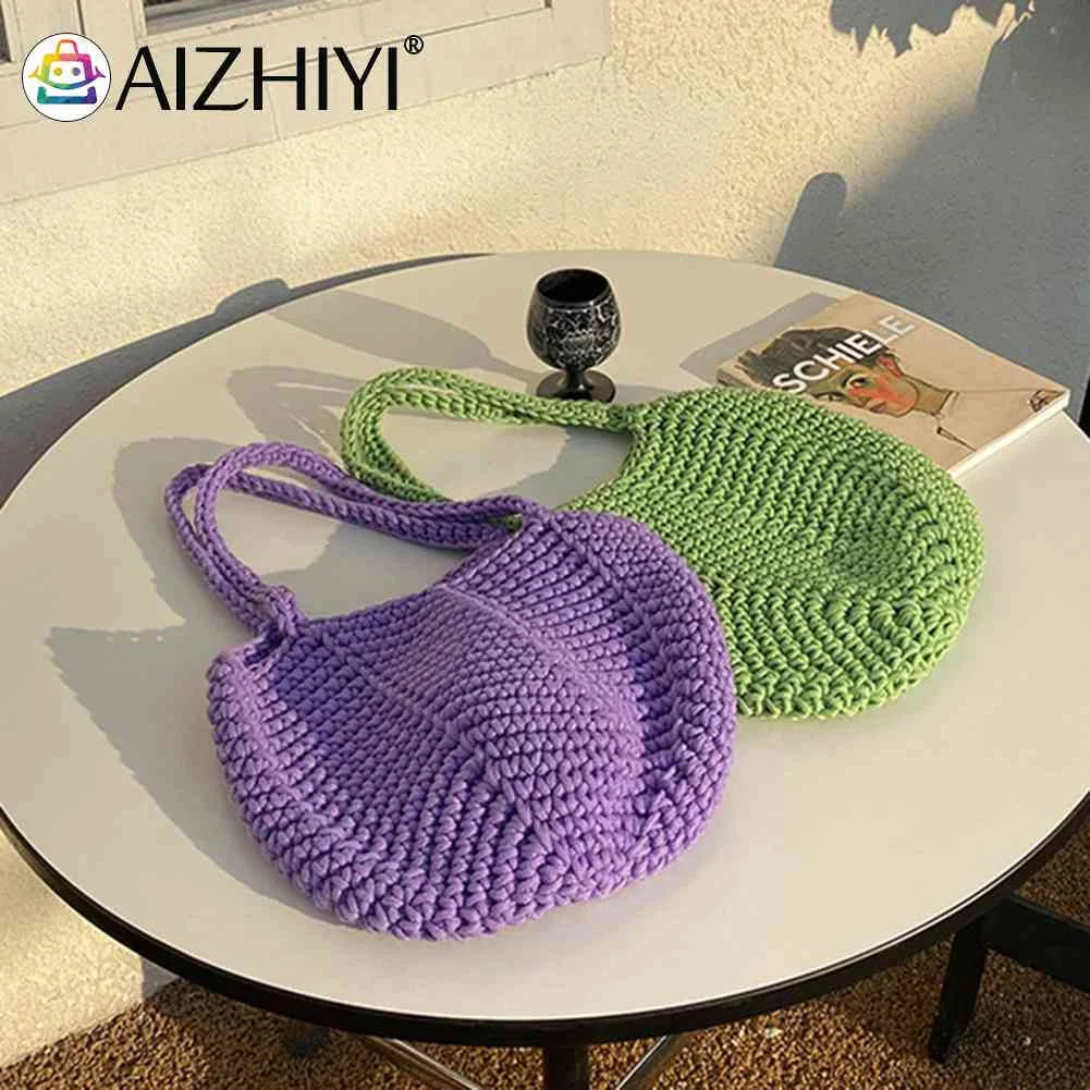 Soft Hollow Weaving Handbag for Women Casual Storage Bag