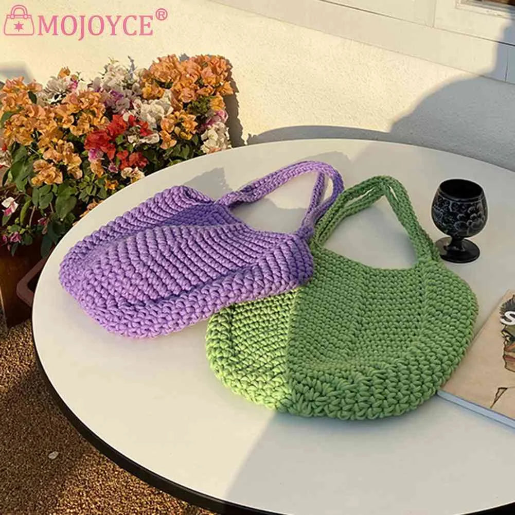 Hollow Weaving Hand Bag Female Storage Bag Soft Casual Style