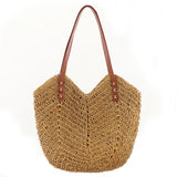 Hollow Women Tote Bags Paper Rope Hand-Woven Bag Summer Casual Portable