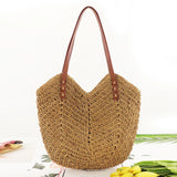 Hollow Women Tote Bags Paper Rope Hand-Woven Bag Summer Casual Portable