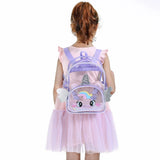 Holographic Clear Backpack Purse Casual Daypack Travel Shoulder Bag for Kids