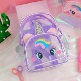 Holographic Clear Backpack Purse Casual Daypack Travel Shoulder Bag for Kids