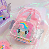 Clear Holographic Backpack Purse - Casual Travel Shoulder Bag