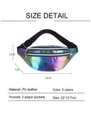 Holographic Fanny Pack Hologram Waist Bag Laser PU Beach Travel