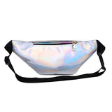 Holographic Fanny Pack Hologram Waist Bag Laser PU Beach Traverl Banana