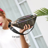 Holographic Fanny Pack Hologram Waist Bag Laser PU Beach Traverl Banana