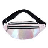 Holographic Fanny Pack Hologram Waist Bag PU Beach Travel Hip Bum Zip Shoulder