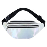 Holographic Fanny Pack Hologram Waist Bag PU Beach Travel Hip Bum Zip Shoulder