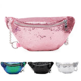 Holographic Laser Waist Leather Belt Waterproof Bag Thighbags