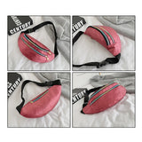 Sequins Bum Bag Travel Waist Bags Girls Lady's Zipper PU Hologram Hip Bags
