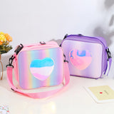 Holographic Heart Lunch Tote Box Lunch Bag Container