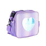 Holographic Heart Lunch Tote Box Lunch Bag Container