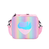 Holographic Heart Lunch Tote Box Lunch Bag Container