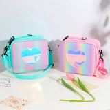 Holographic Heart Lunch Tote Box Lunch Bag Container