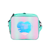 Holographic Heart Lunch Tote Box Lunch Bag Container