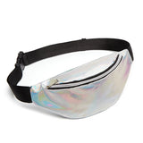 Silver Holographic Laser Waist Bag for Women