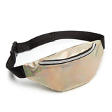 Silver Holographic Laser Waist Bag for Women