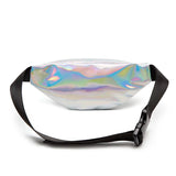 Silver Holographic Laser Waist Bag for Women