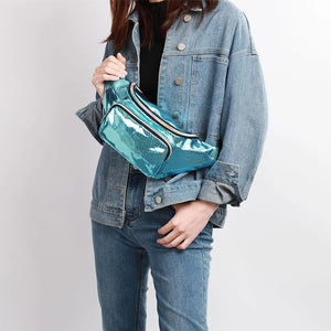 Holographic PVC Waist Packs for Women Fanny Belt Bag Bum Bags