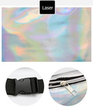 Silver Holographic PVC Laser Women Waist Pack Shining Fanny Pack Mobile Purse
