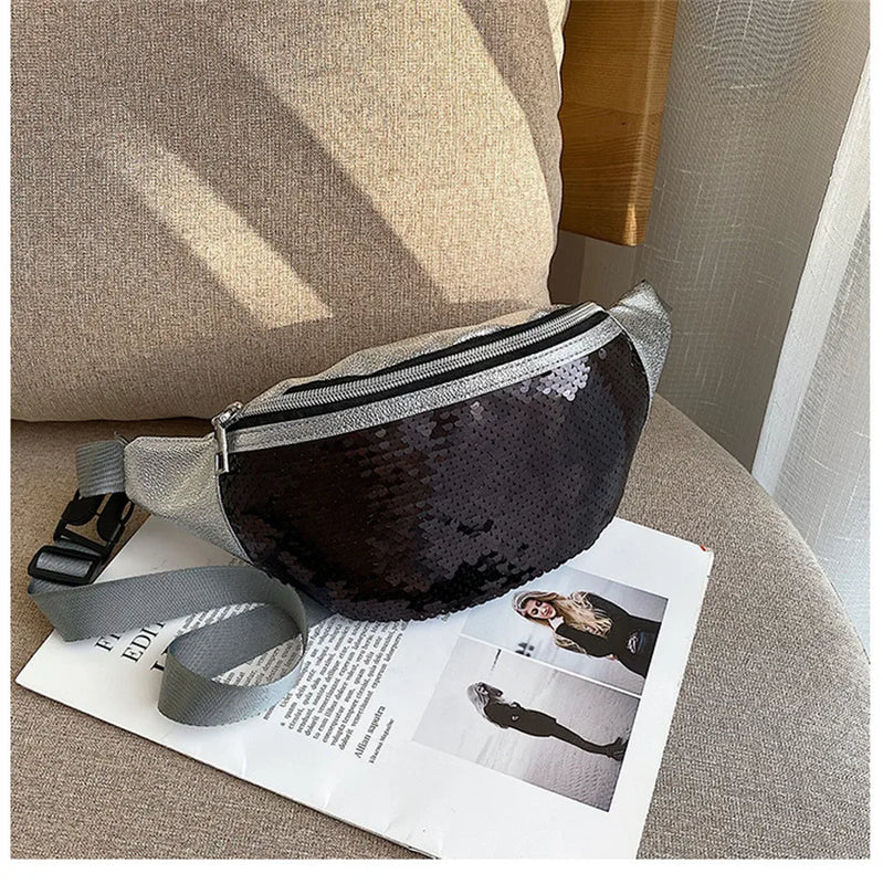 Sequin Waist Bag Fanny Pack Holographic Shoulder Bag