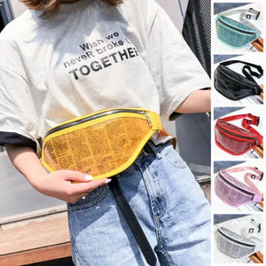 Holographic Transparent Fanny Pack Laser Waist Bag Women Casual Purse