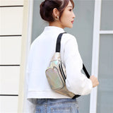 Holographic Waist Bag For Women Laser Fanny Pack Female Belt Hip Bag