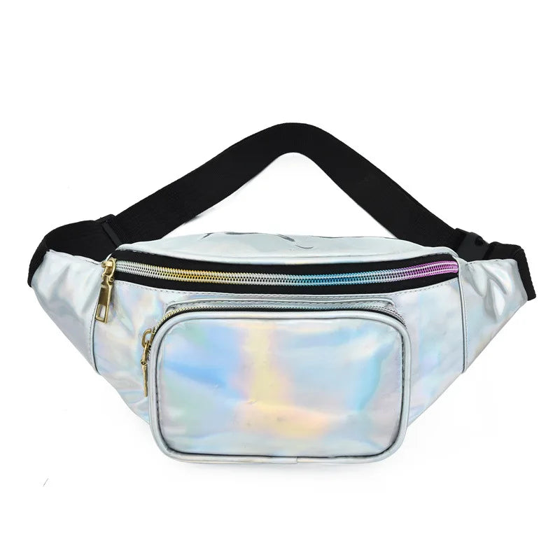 Holographic Waist Bag For Women Laser Fanny Pack Female Belt Hip Bag