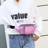 Holographic Waist Bag For Women Laser Fanny Pack Female Belt Hip Bag