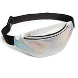 Holographic Waist Bags Women Pink Silver Fanny Pack Beach Travel