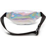 Holographic Waist Bags Women Pink Silver Fanny Pack Beach Travel