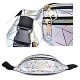 Holographic Waist Bags Women Pink Silver Fanny Pack Female Belt Bag