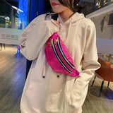 Silver Geometric Waist Bag Female Fanny Pack