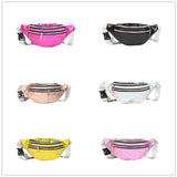 Silver Holographic Waist Bag for Women Geometric Fanny Pack