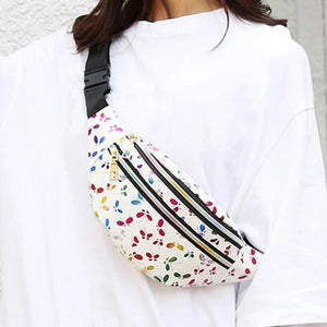 Women Silver Fanny Pack Geometric Waist Bag