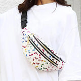 Women Silver Fanny Pack Geometric Waist Bag